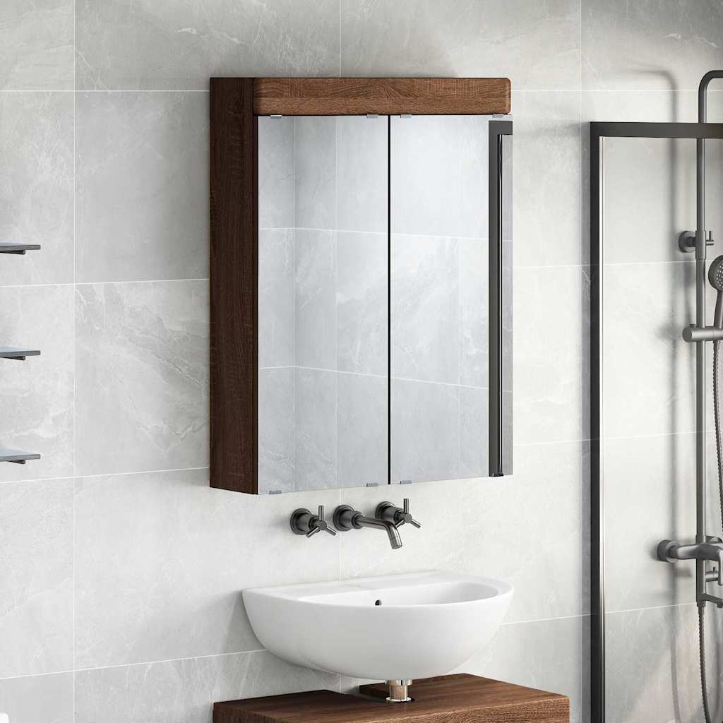 Badkamer spiegelkast TULUM Bruin Eiken 60 x 16,5 x 78 cm is nu te koop bij PeponiXL, paradijselijk wonen!