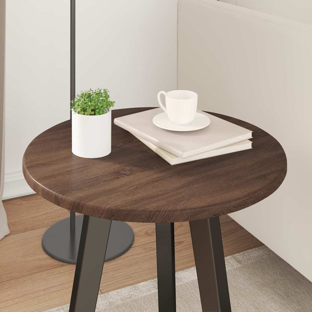 Tafelblad bruin eikenkleur Ø 40 x 1,5 cm Bewerkt hout is nu te koop bij PeponiXL, paradijselijk wonen!