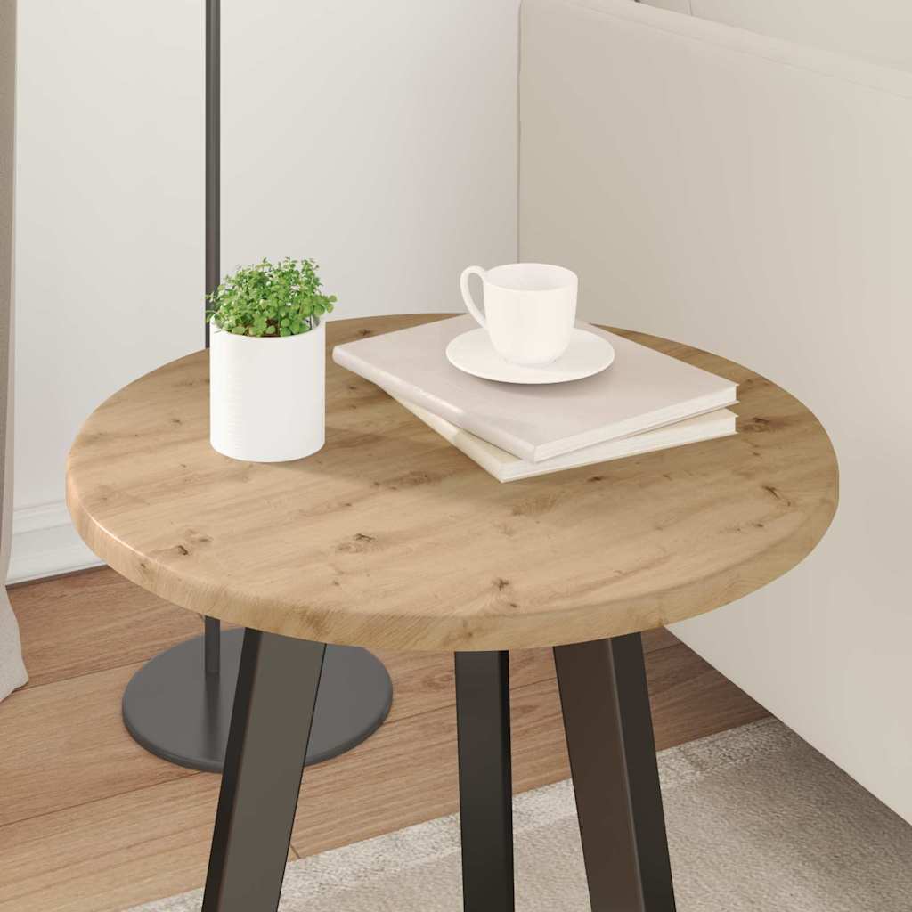 Tafelblad artisanaal eikenkleurig Ø 40 x 1,5 cm Bewerkt hout is nu te koop bij PeponiXL, paradijselijk wonen!