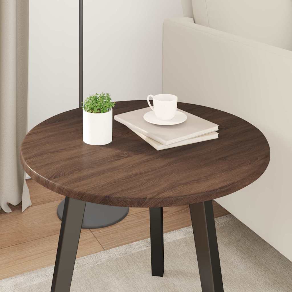Tafelblad bruin eikenkleur Ø 50 x 1,5 cm Bewerkt hout is nu te koop bij PeponiXL, paradijselijk wonen!