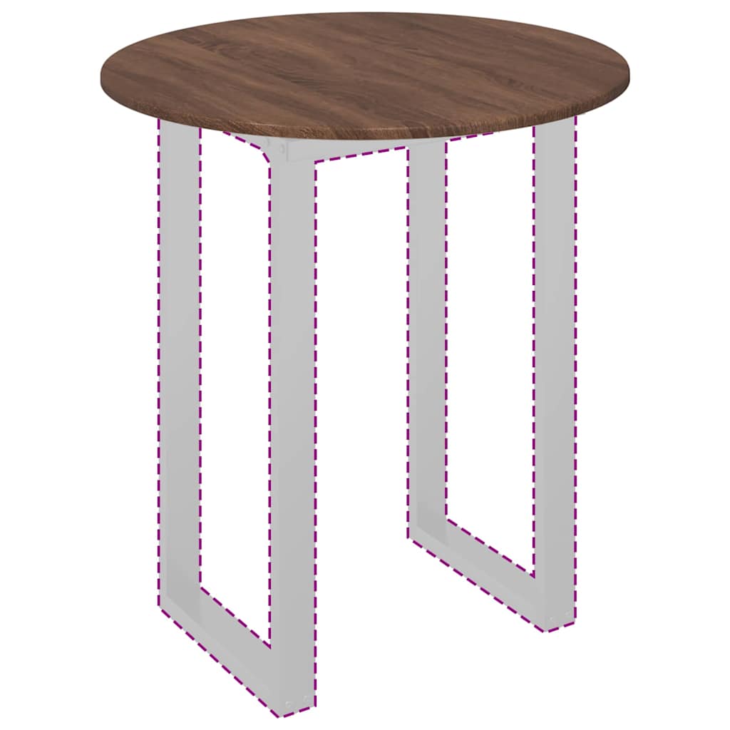 Tafelblad bruin eikenkleur Ø 70 x 1,5 cm Bewerkt hout is nu te koop bij PeponiXL, paradijselijk wonen!