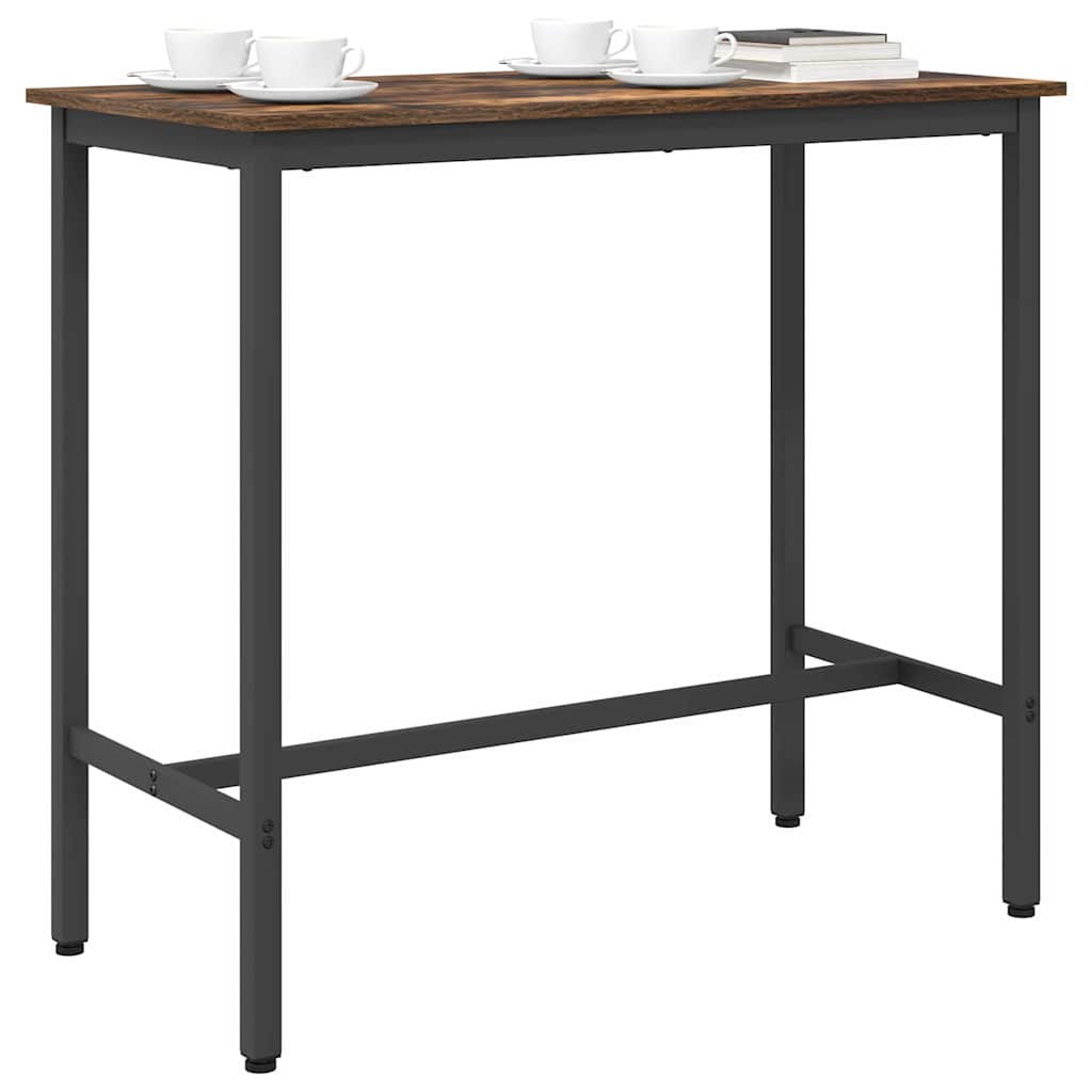 Tafel Gerookt eiken 100 x 50 x 90,5 cm Engineered hout en staal is nu te koop bij PeponiXL, paradijselijk wonen!
