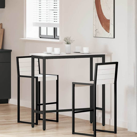 Tafel Wit 100 x 40 x 101 cm Engineered hout en staal is nu te koop bij PeponiXL, paradijselijk wonen!