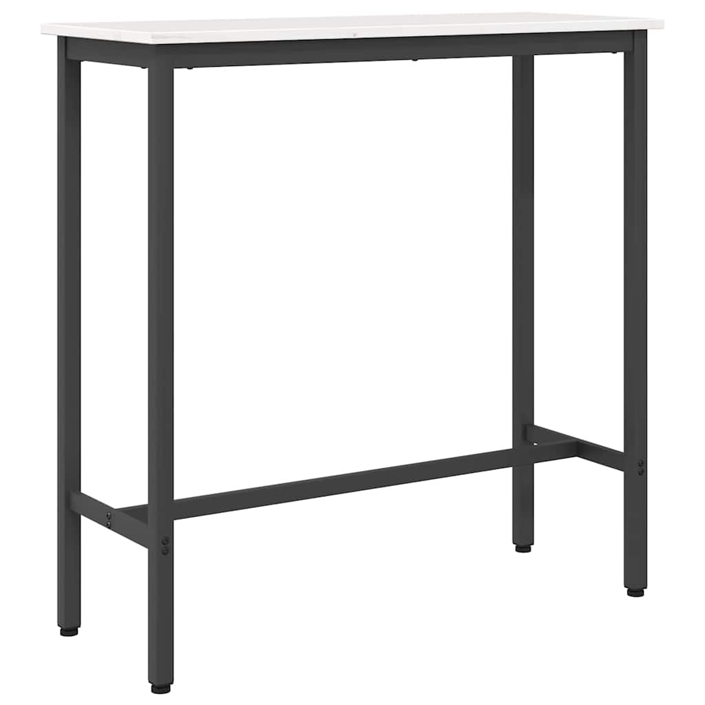 Tafel Wit 100 x 40 x 101 cm Engineered hout en staal is nu te koop bij PeponiXL, paradijselijk wonen!