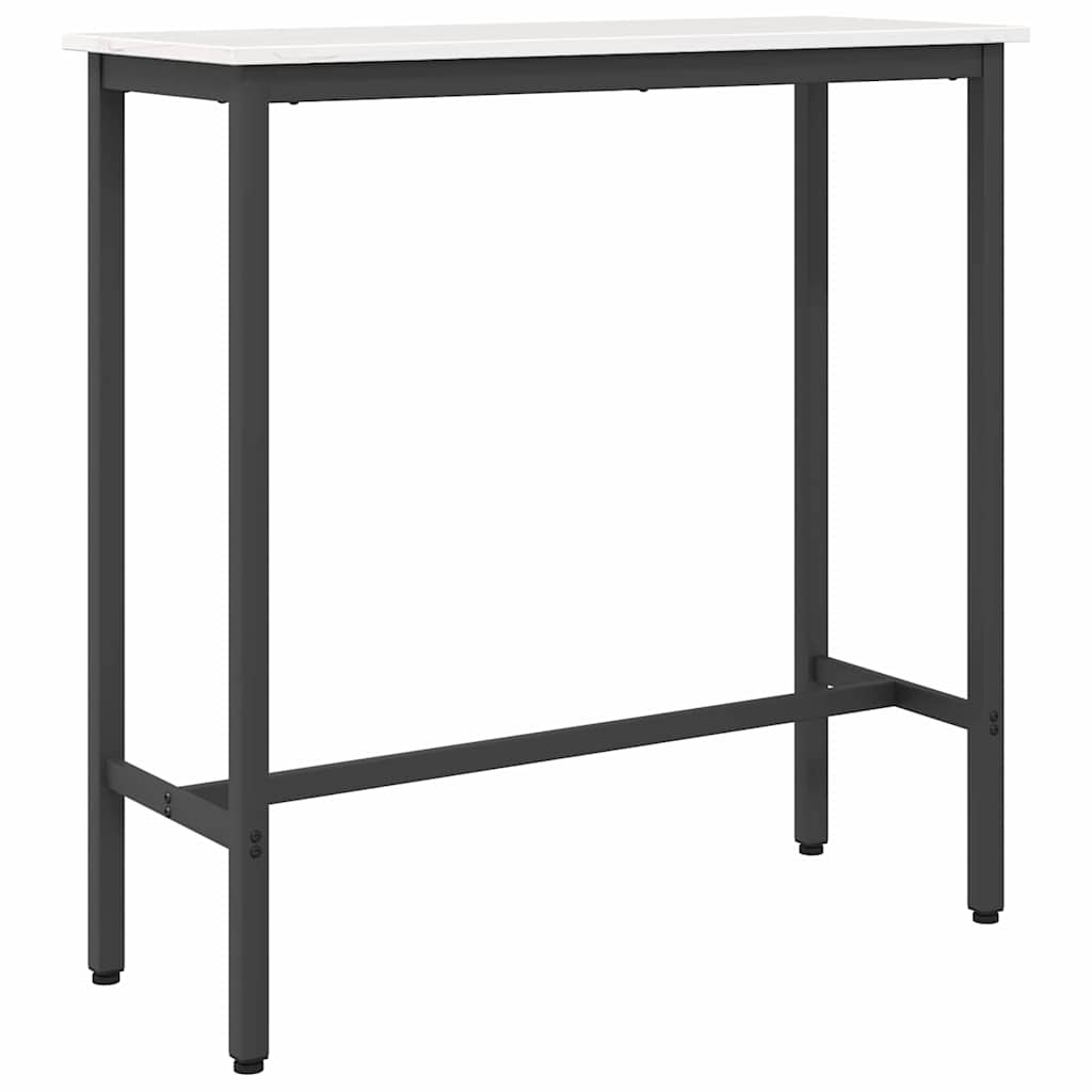 Tafel Wit 100 x 40 x 101 cm Engineered hout en staal is nu te koop bij PeponiXL, paradijselijk wonen!