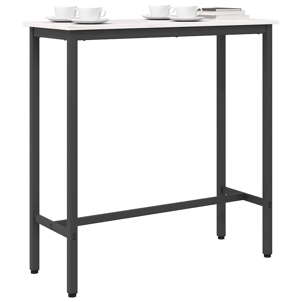 Tafel Wit 100 x 40 x 101 cm Engineered hout en staal is nu te koop bij PeponiXL, paradijselijk wonen!