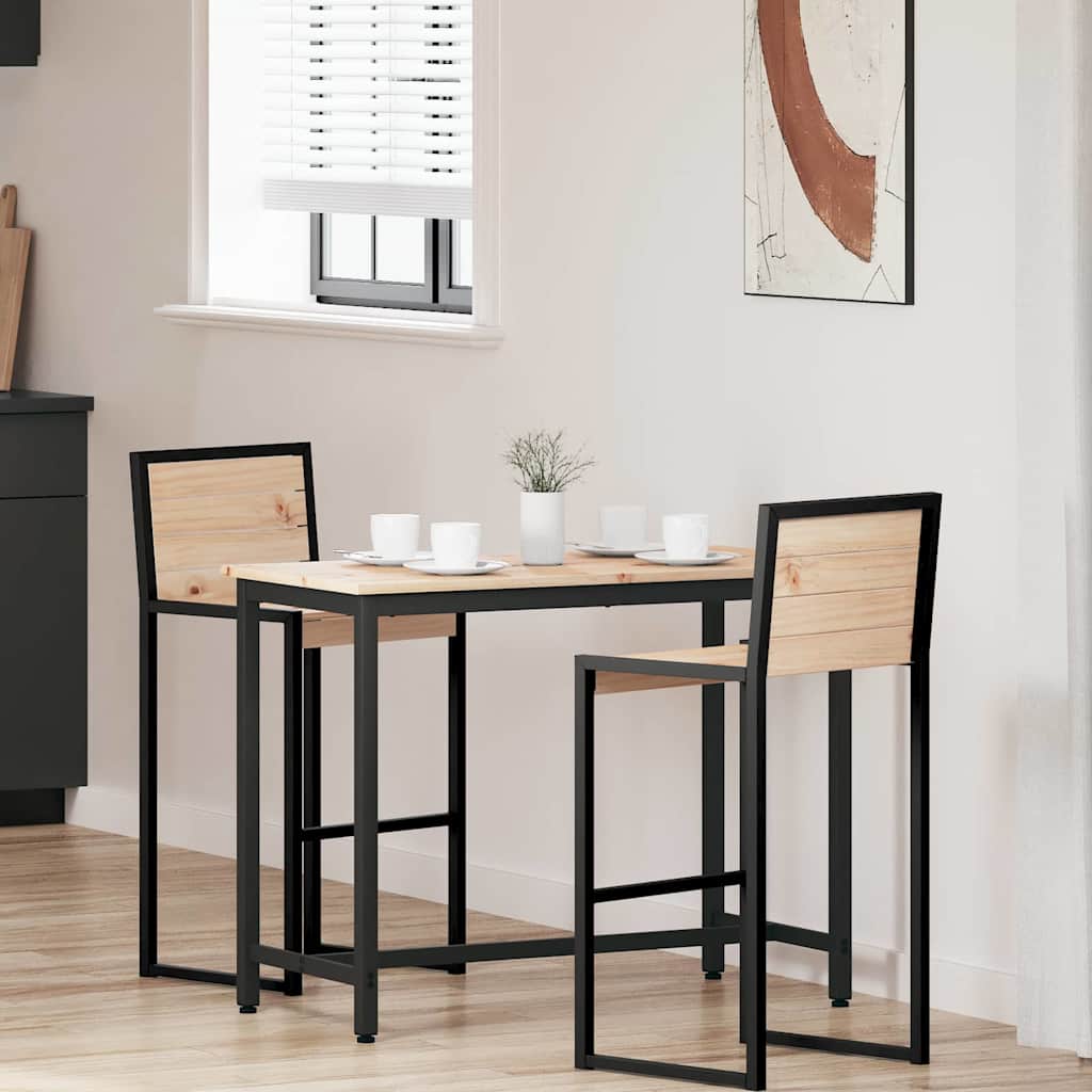Tafel Naturel 100 x 50 x 77 cm Engineered hout en staal is nu te koop bij PeponiXL, paradijselijk wonen!
