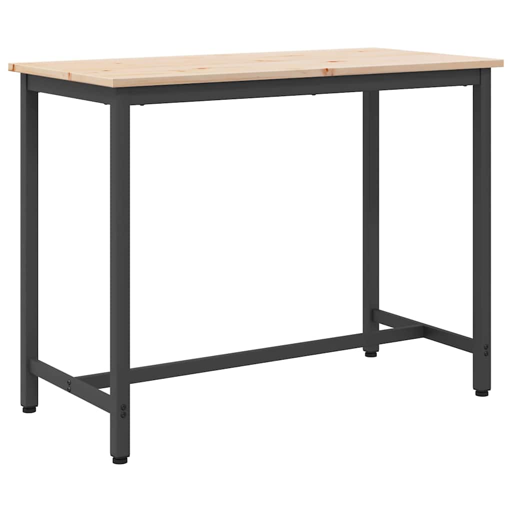 Tafel Naturel 100 x 50 x 77 cm Engineered hout en staal is nu te koop bij PeponiXL, paradijselijk wonen!