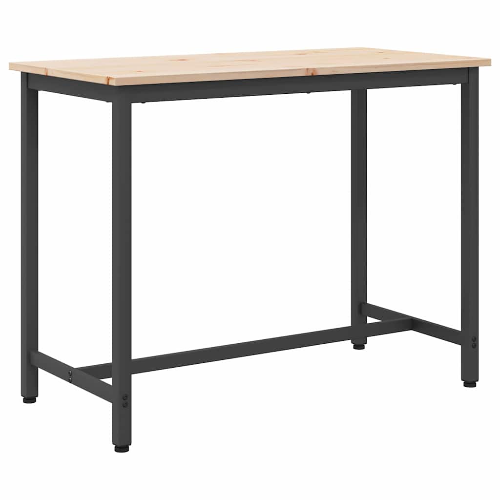 Tafel Naturel 100 x 50 x 77 cm Engineered hout en staal is nu te koop bij PeponiXL, paradijselijk wonen!