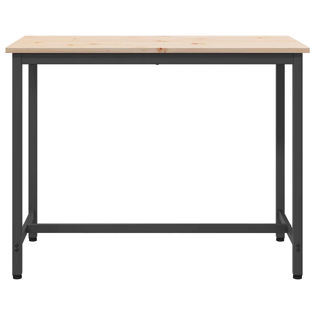 Tafel Naturel 100 x 50 x 77 cm Engineered hout en staal is nu te koop bij PeponiXL, paradijselijk wonen!