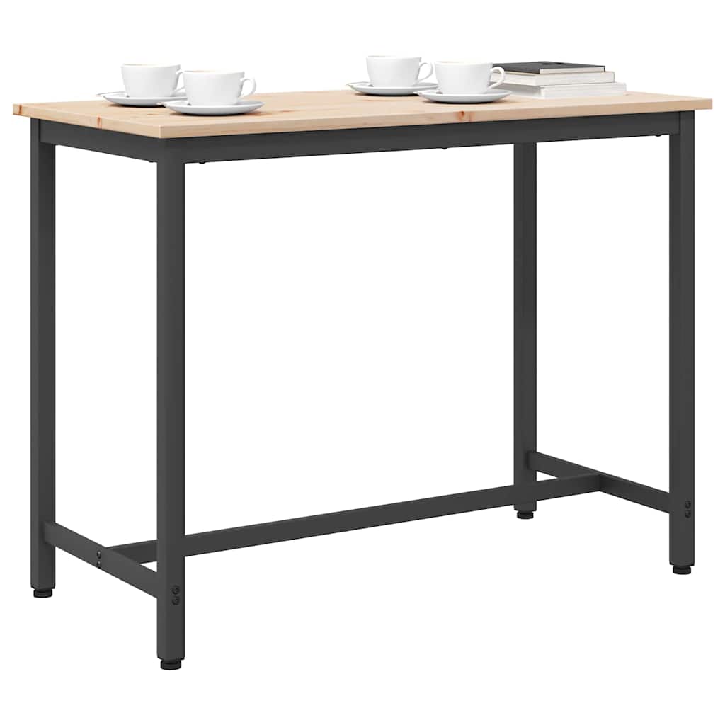 Tafel Naturel 100 x 50 x 77 cm Engineered hout en staal is nu te koop bij PeponiXL, paradijselijk wonen!
