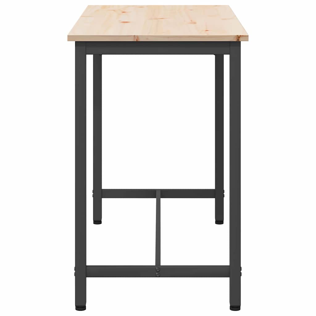 Tafel Naturel 100 x 50 x 77 cm Engineered hout en staal is nu te koop bij PeponiXL, paradijselijk wonen!