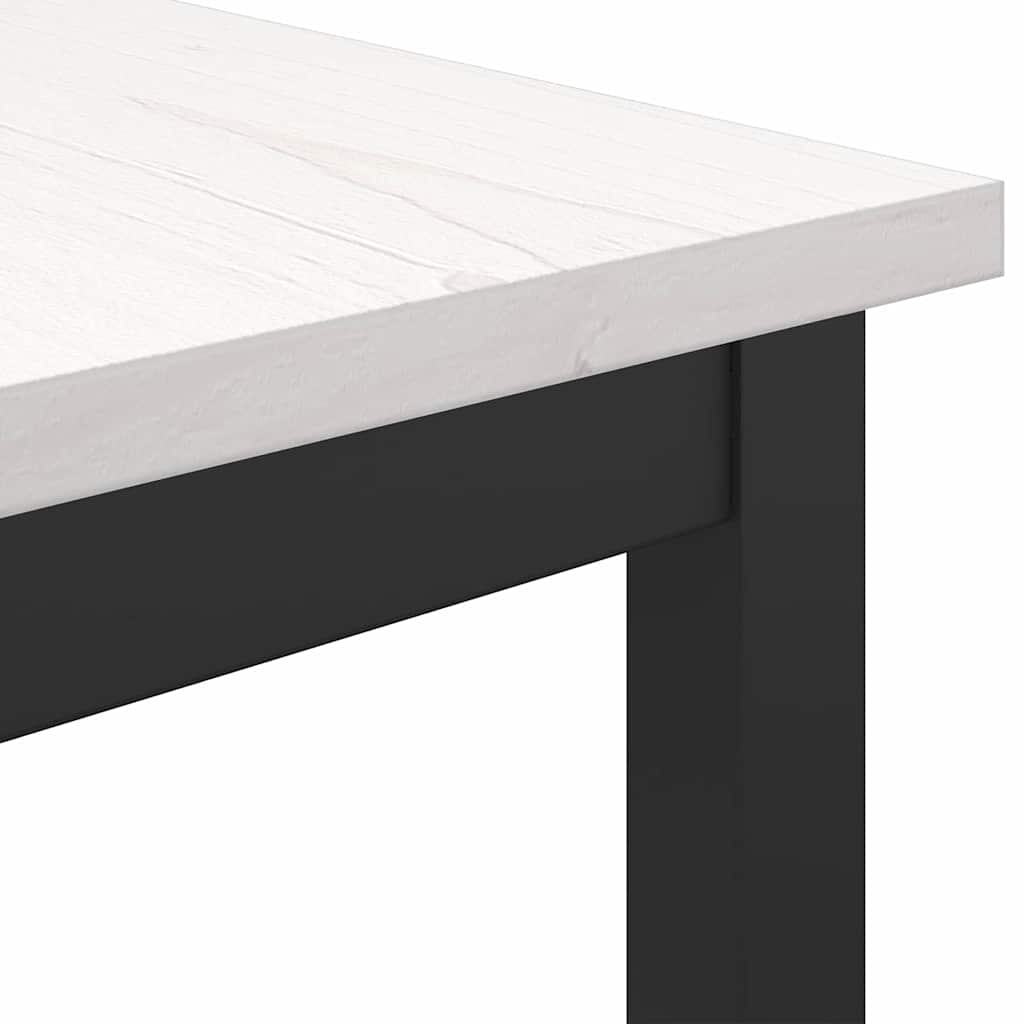 Tafel Wit 100 x 50 x 77 cm Engineered hout en staal is nu te koop bij PeponiXL, paradijselijk wonen!