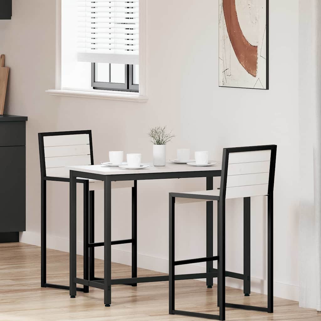 Tafel Wit 100 x 50 x 77 cm Engineered hout en staal is nu te koop bij PeponiXL, paradijselijk wonen!