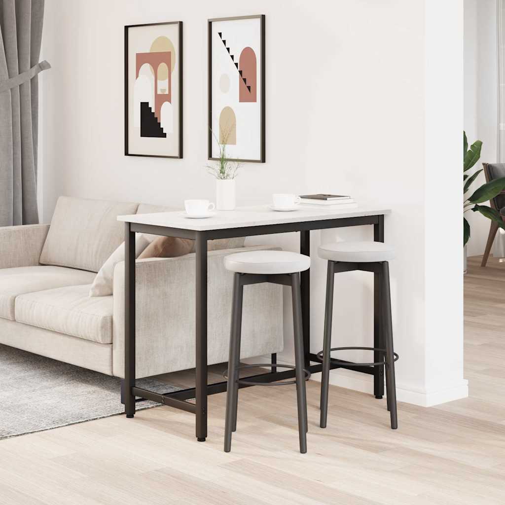 Tafel Wit 100 x 50 x 77 cm Engineered hout en staal is nu te koop bij PeponiXL, paradijselijk wonen!