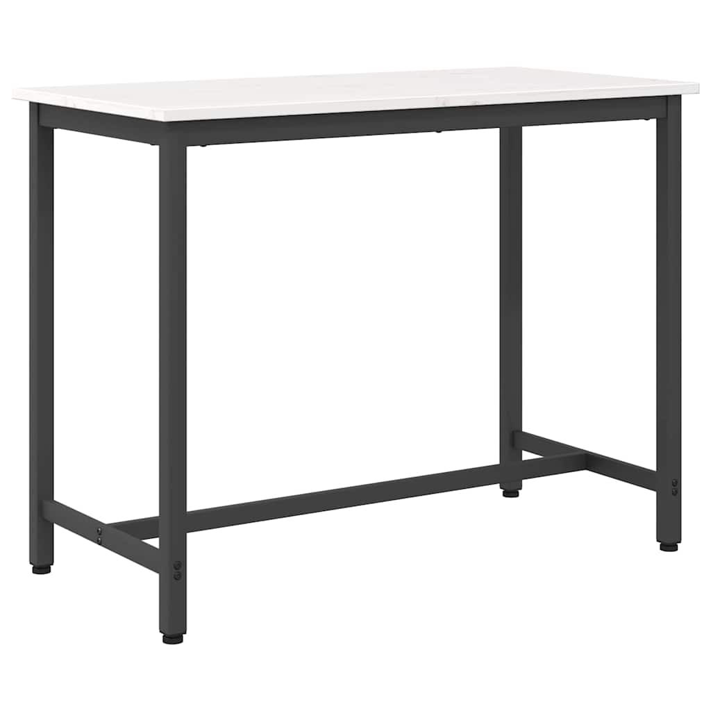 Tafel Wit 100 x 50 x 77 cm Engineered hout en staal is nu te koop bij PeponiXL, paradijselijk wonen!