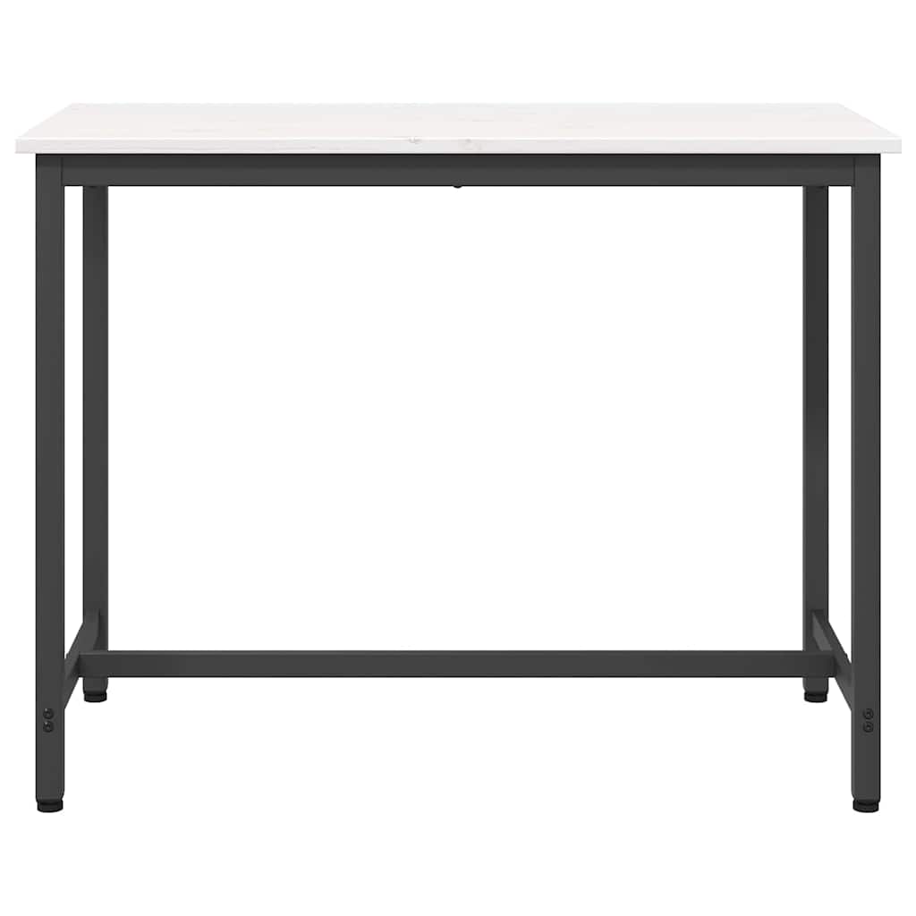 Tafel Wit 100 x 50 x 77 cm Engineered hout en staal is nu te koop bij PeponiXL, paradijselijk wonen!