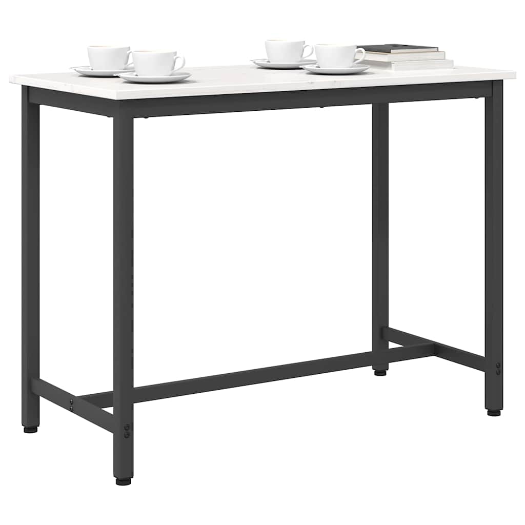 Tafel Wit 100 x 50 x 77 cm Engineered hout en staal is nu te koop bij PeponiXL, paradijselijk wonen!