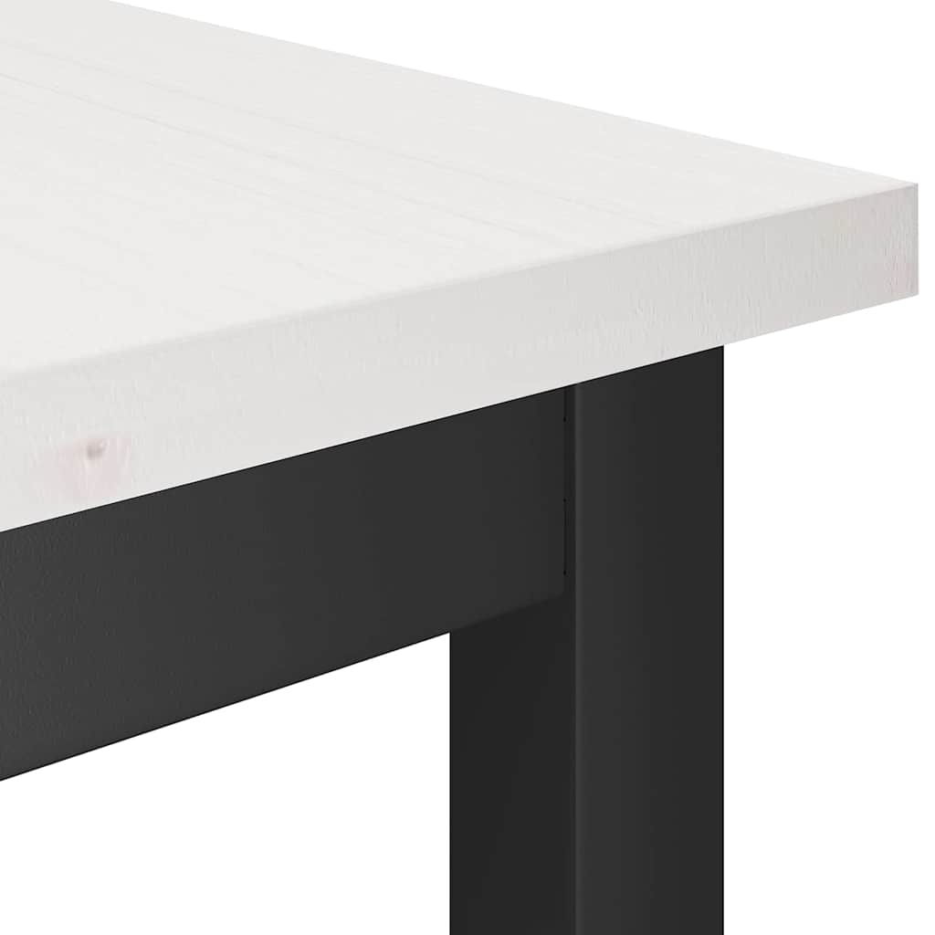 Eetbank 2 pcs Wit 100 x 32,5 x 49 cm Massief grenenhout is nu te koop bij PeponiXL, paradijselijk wonen!