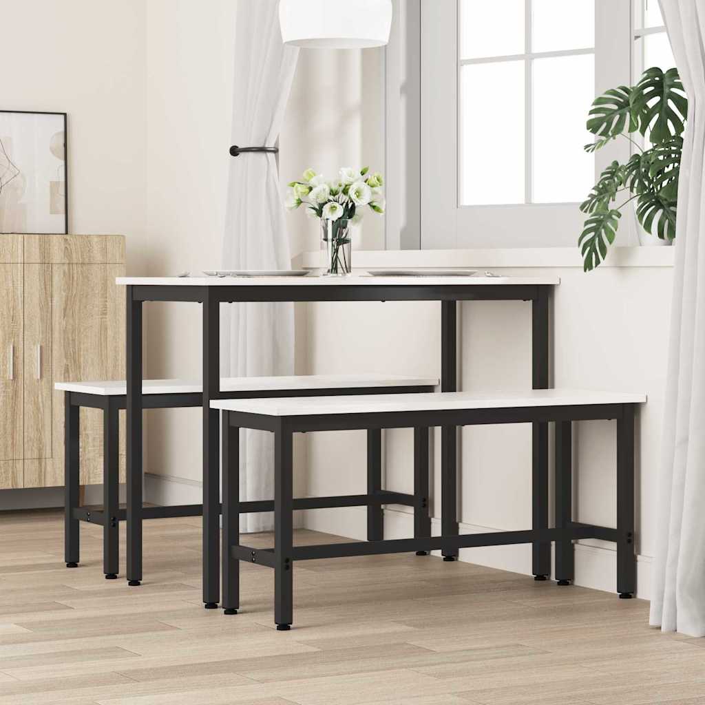 Eetbank 2 pcs Wit 100 x 32,5 x 49 cm Massief grenenhout is nu te koop bij PeponiXL, paradijselijk wonen!