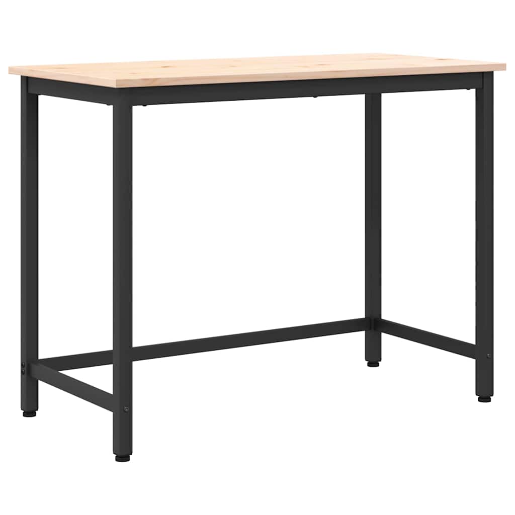 Tafel Naturel 100 x 50 x 77 cm Engineered hout en staal is nu te koop bij PeponiXL, paradijselijk wonen!