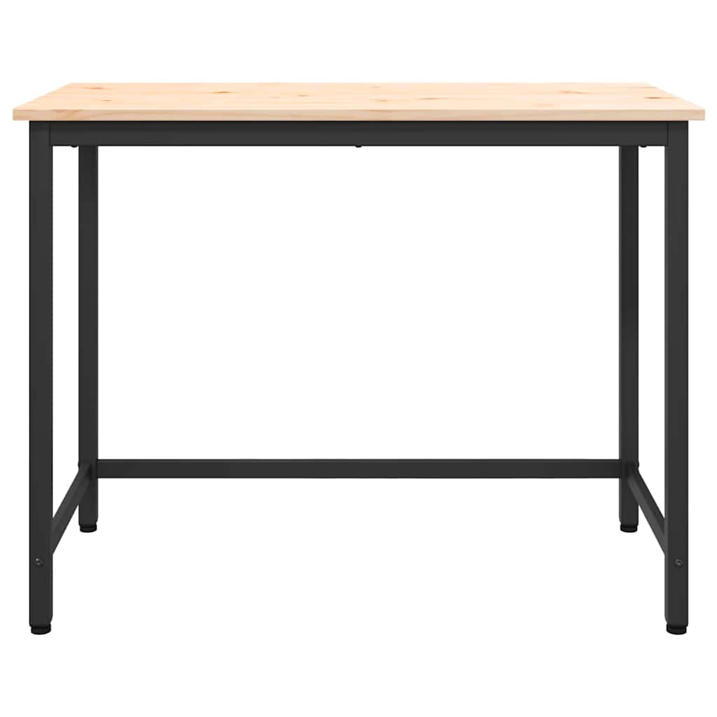 Tafel Naturel 100 x 50 x 77 cm Engineered hout en staal is nu te koop bij PeponiXL, paradijselijk wonen!