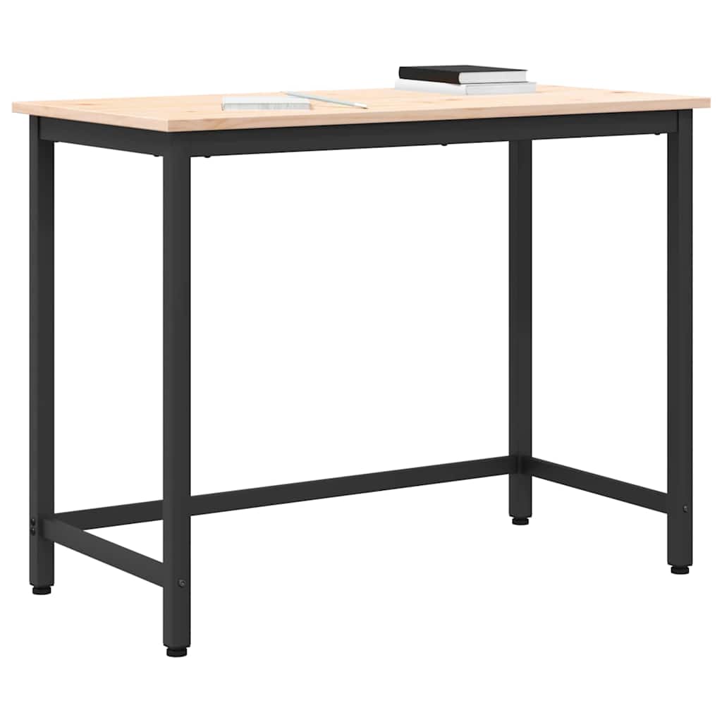 Tafel Naturel 100 x 50 x 77 cm Engineered hout en staal is nu te koop bij PeponiXL, paradijselijk wonen!