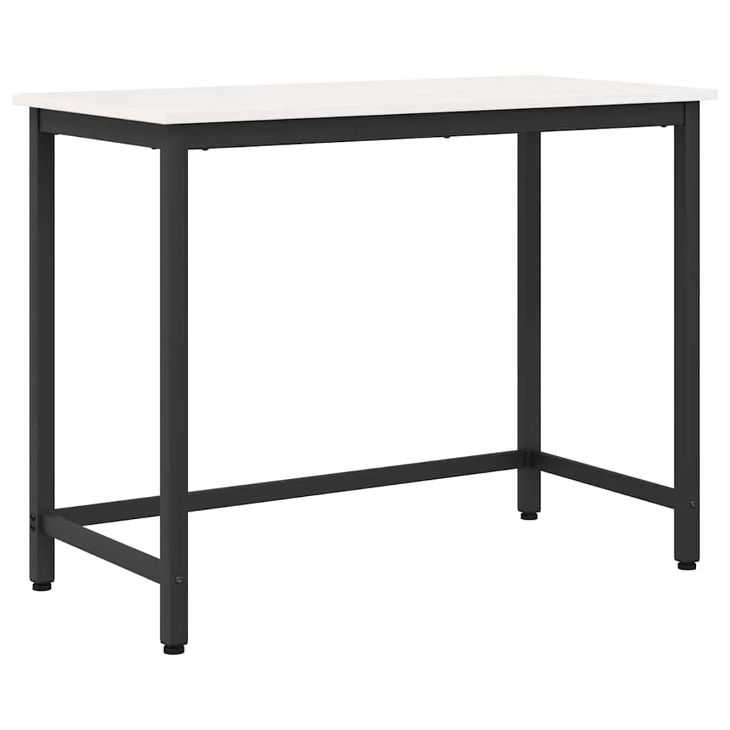 Tafel Wit 100 x 50 x 77 cm Engineered hout en staal is nu te koop bij PeponiXL, paradijselijk wonen!