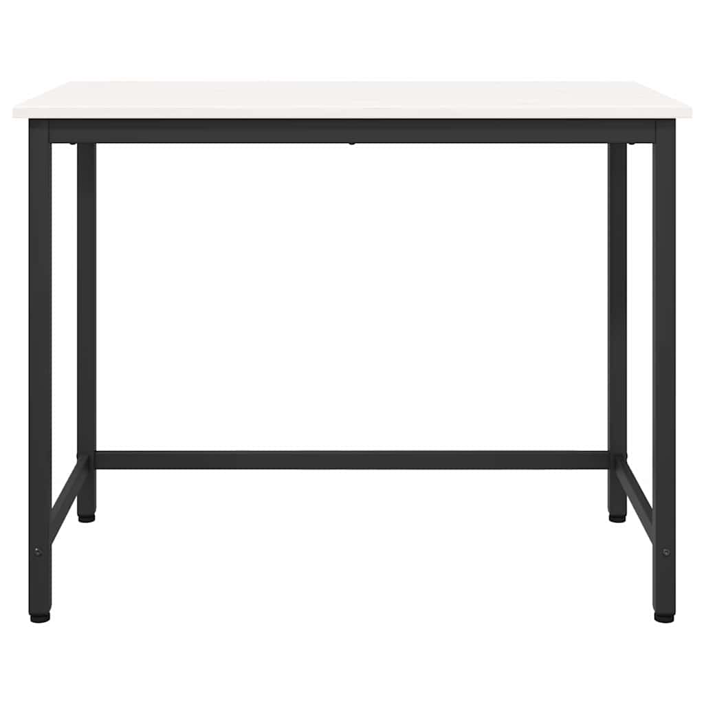 Tafel Wit 100 x 50 x 77 cm Engineered hout en staal is nu te koop bij PeponiXL, paradijselijk wonen!