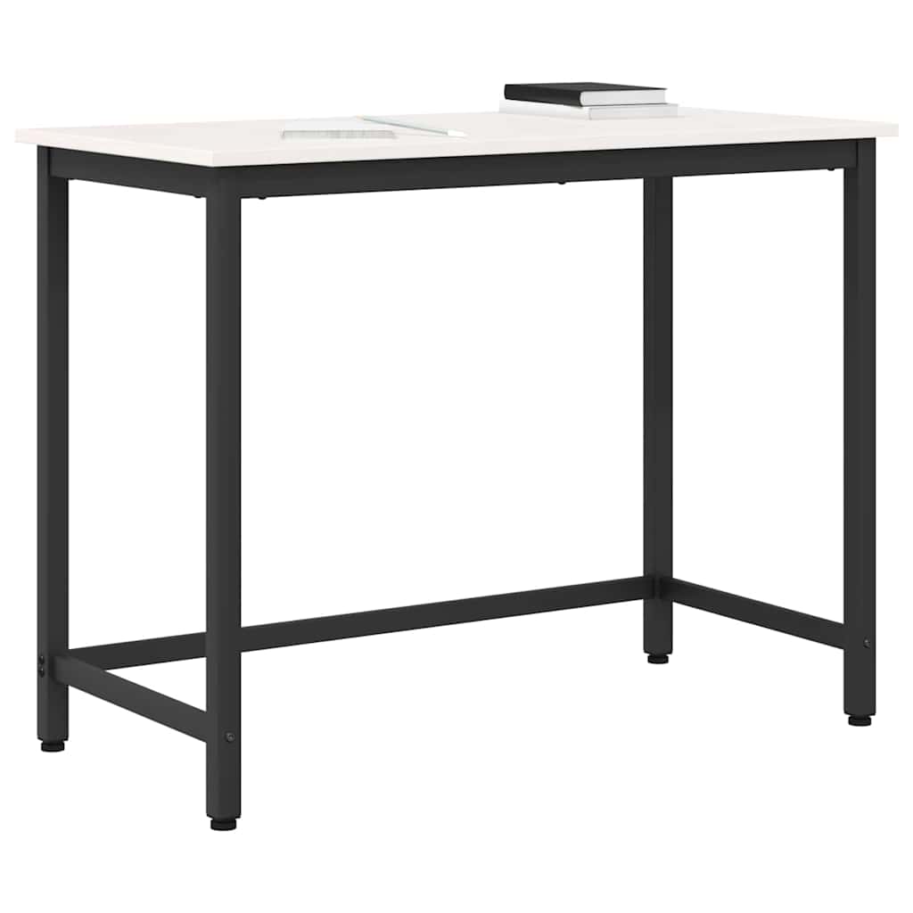 Tafel Wit 100 x 50 x 77 cm Engineered hout en staal is nu te koop bij PeponiXL, paradijselijk wonen!