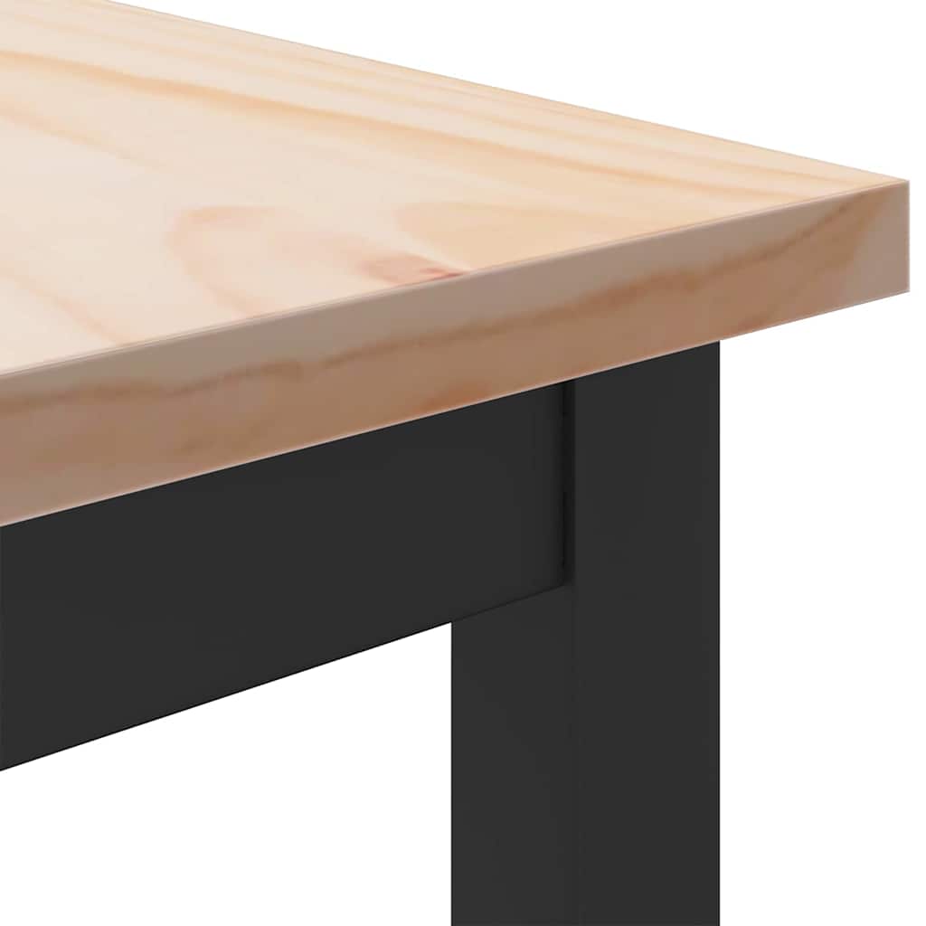 Tafel Naturel 100 x 50 x 77 cm Engineered hout en staal is nu te koop bij PeponiXL, paradijselijk wonen!
