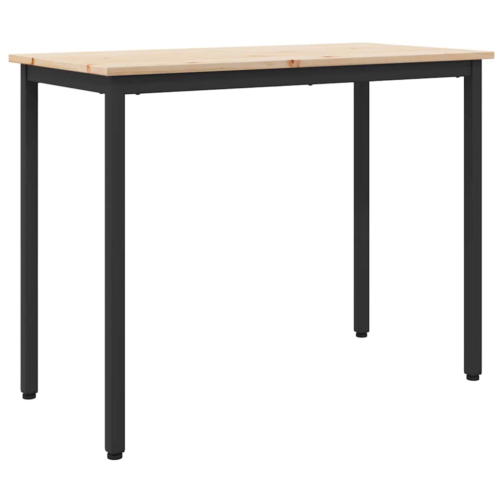 Tafel Naturel 100 x 50 x 77 cm Engineered hout en staal is nu te koop bij PeponiXL, paradijselijk wonen!