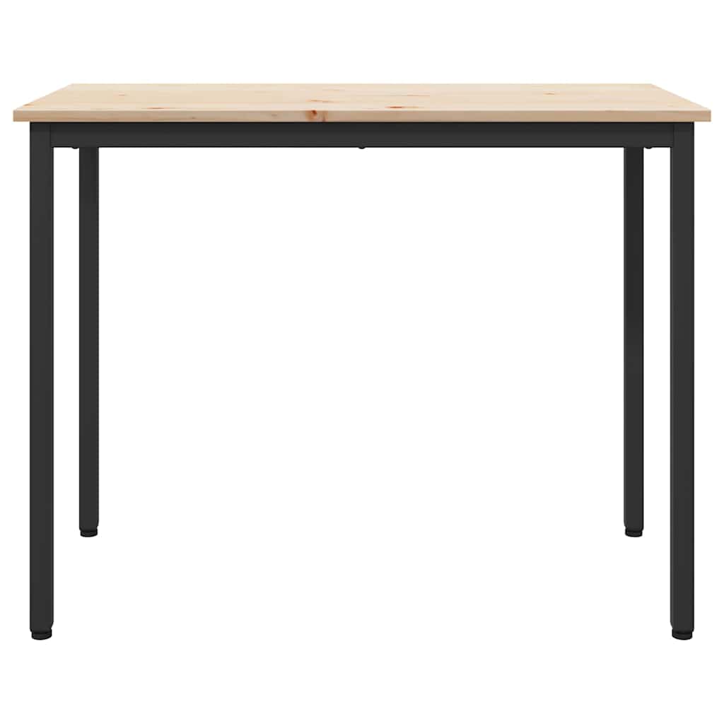 Tafel Naturel 100 x 50 x 77 cm Engineered hout en staal is nu te koop bij PeponiXL, paradijselijk wonen!
