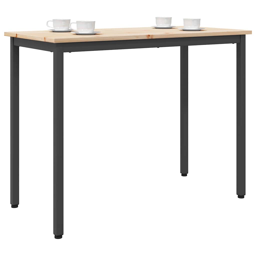 Tafel Naturel 100 x 50 x 77 cm Engineered hout en staal is nu te koop bij PeponiXL, paradijselijk wonen!
