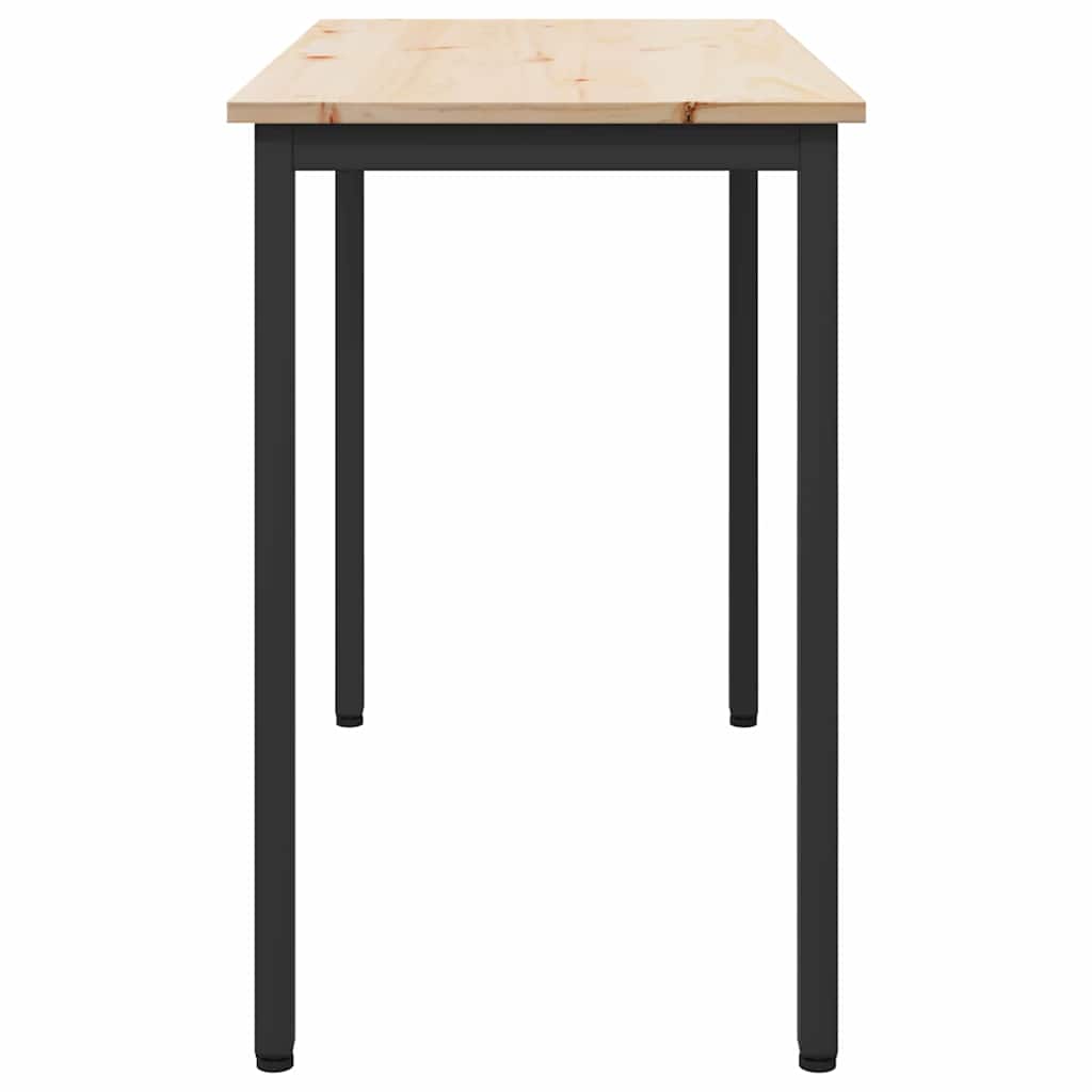 Tafel Naturel 100 x 50 x 77 cm Engineered hout en staal is nu te koop bij PeponiXL, paradijselijk wonen!