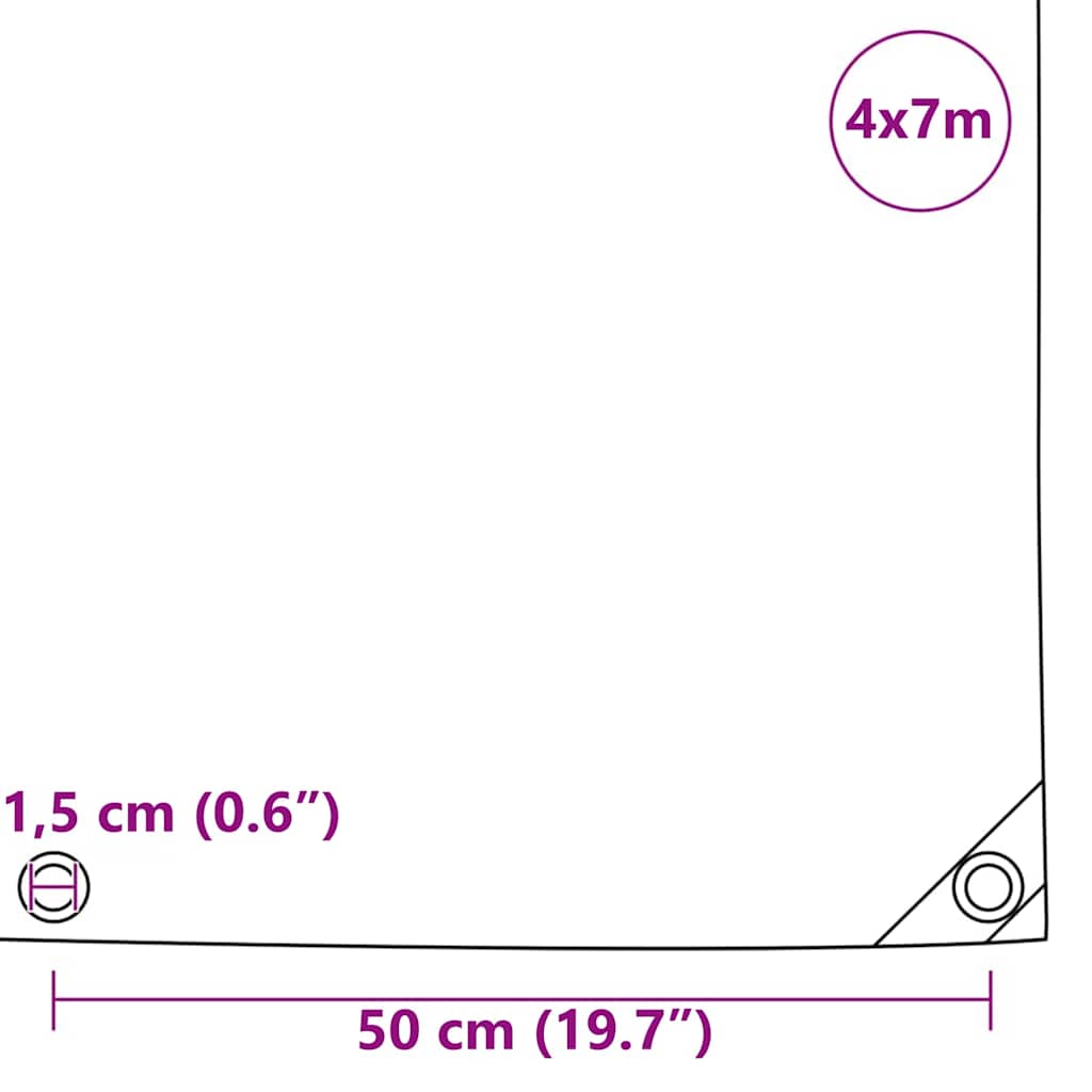 Zeil 650g / m² Bruin 4 x 7 m Canvas met PVC-coating is nu te koop bij PeponiXL, paradijselijk wonen!