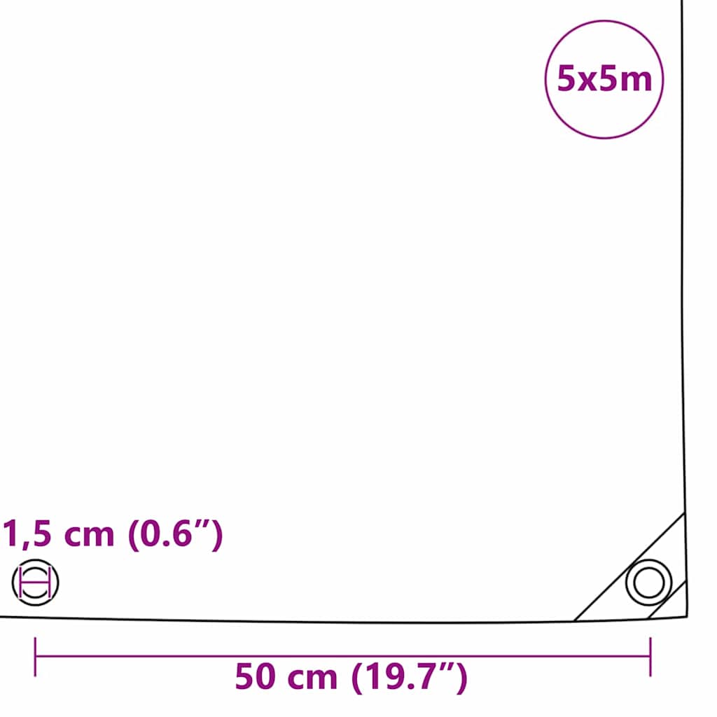 Zeil 650g / m² Bruin 5 x 5 m Canvas met PVC-coating is nu te koop bij PeponiXL, paradijselijk wonen!