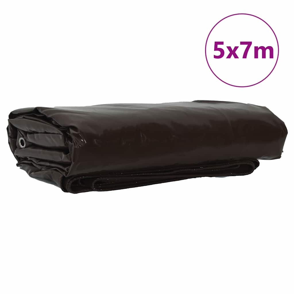 Zeil 650g / m² Bruin 5 x 7 m Canvas met PVC-coating is nu te koop bij PeponiXL, paradijselijk wonen!