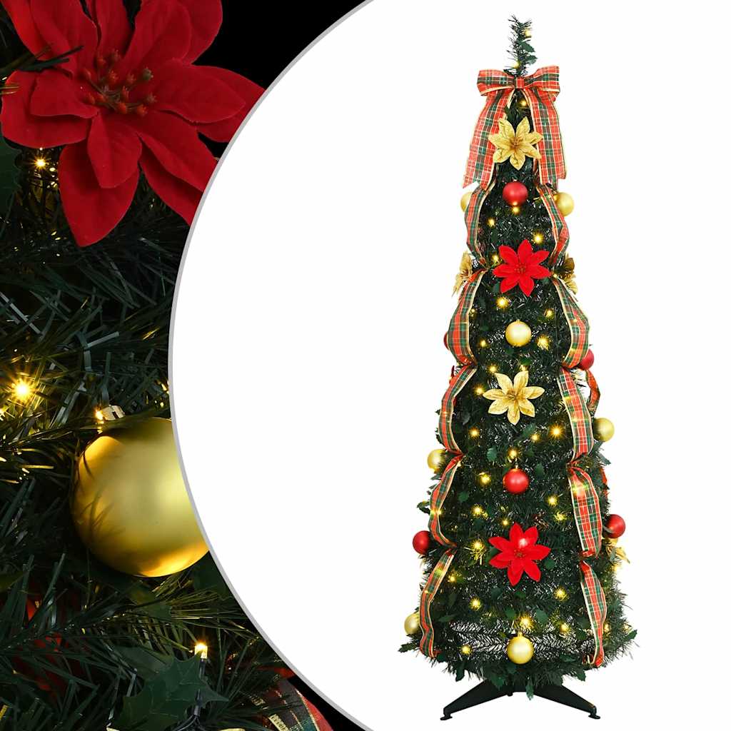 Kunstkerstboom met 100 LED met standaard Groen 155 cm PVC is nu te koop bij PeponiXL, paradijselijk wonen!