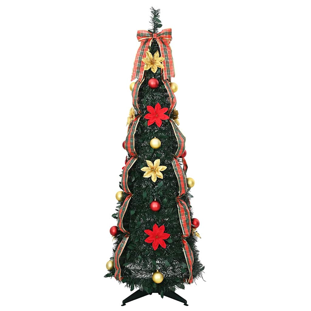 Kunstkerstboom met 100 LED met standaard Groen 155 cm PVC is nu te koop bij PeponiXL, paradijselijk wonen!
