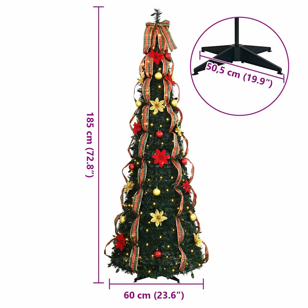 Kunstkerstboom met 150 LED met standaard Groen 185 cm PVC is nu te koop bij PeponiXL, paradijselijk wonen!