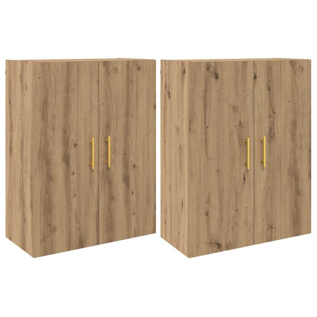 Wandkast 2 pcs Artisan Eiken 69,5 x 34 x 90 cm Bewerkt hout is nu te koop bij PeponiXL, paradijselijk wonen!