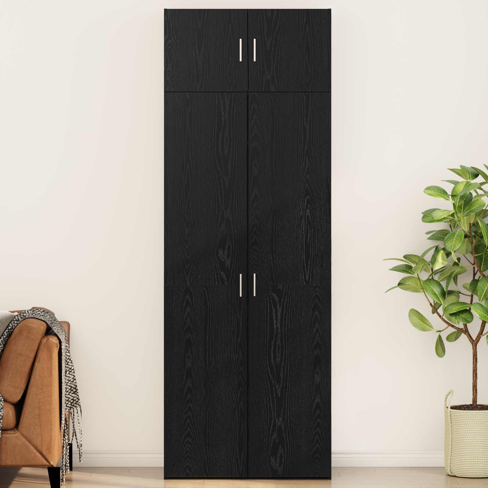 Opbergkast 3 pcs Zwart Eiken is nu te koop bij PeponiXL, paradijselijk wonen!