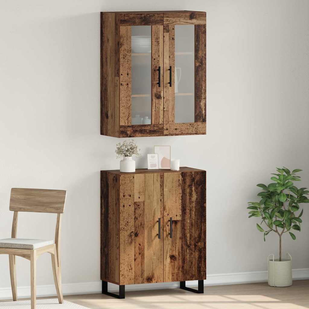 Hoge kast 2 pcs Oud hout Bewerkt hout is nu te koop bij PeponiXL, paradijselijk wonen!