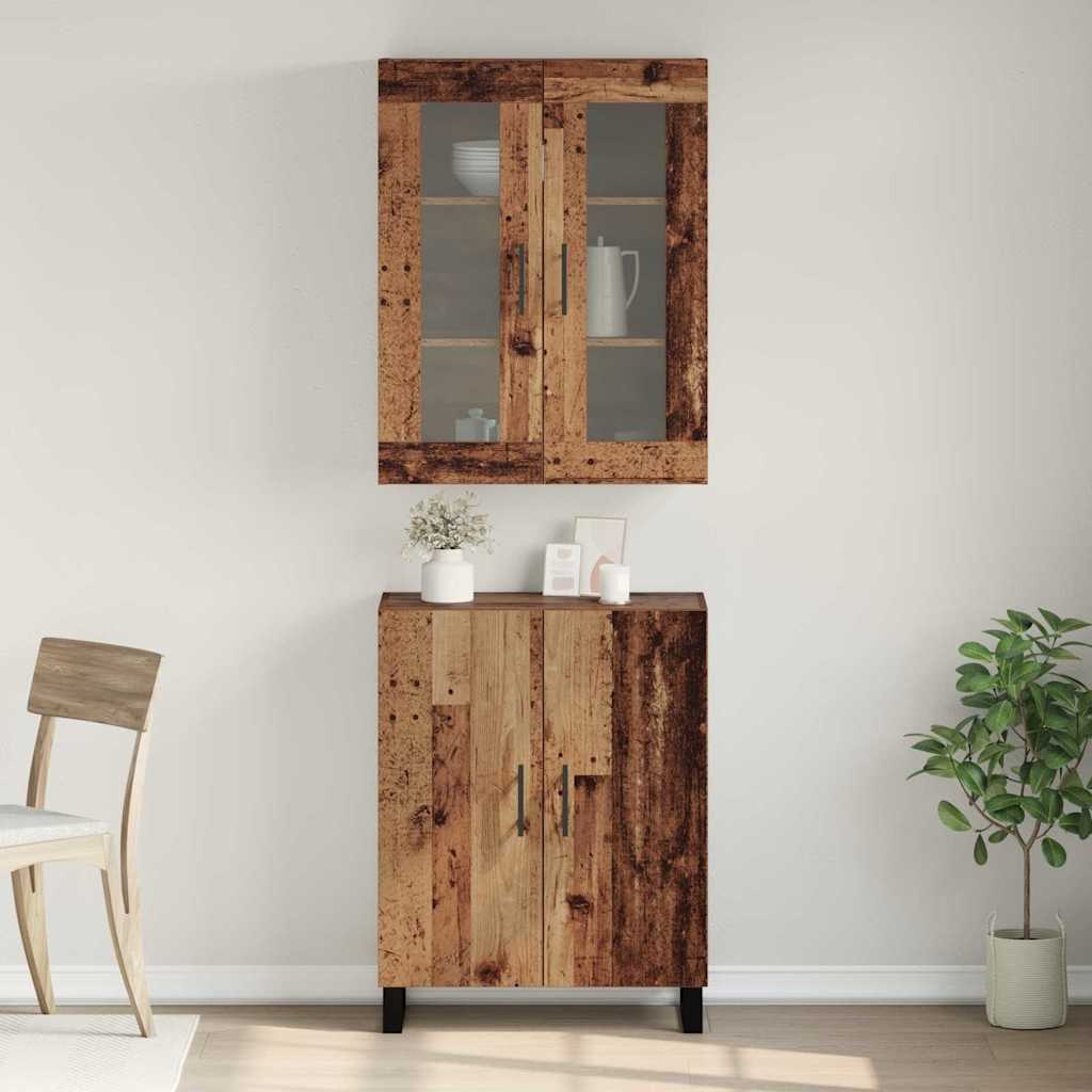 Hoge kast 2 pcs Oud hout Bewerkt hout is nu te koop bij PeponiXL, paradijselijk wonen!