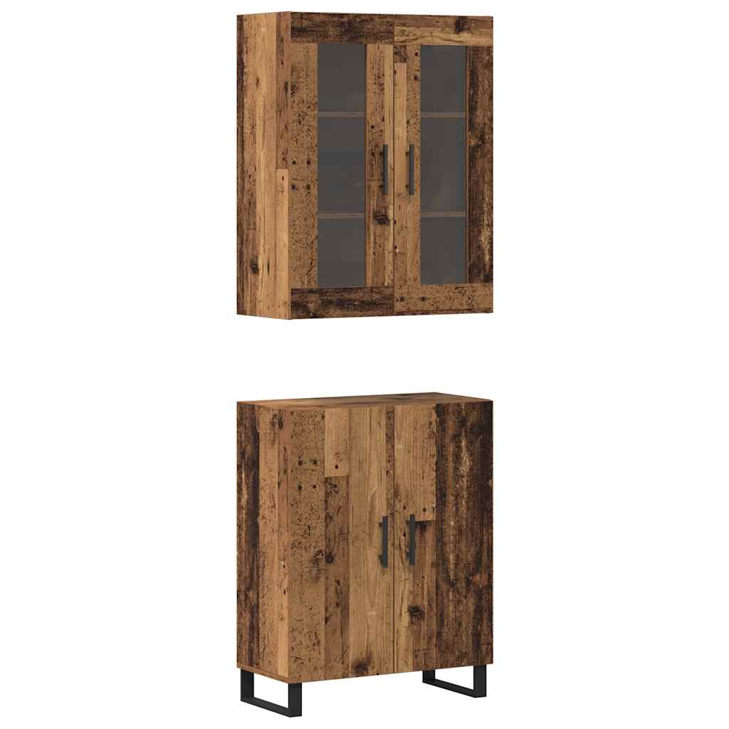 Hoge kast 2 pcs Oud hout Bewerkt hout is nu te koop bij PeponiXL, paradijselijk wonen!