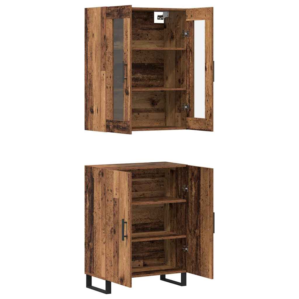 Hoge kast 2 pcs Oud hout Bewerkt hout is nu te koop bij PeponiXL, paradijselijk wonen!