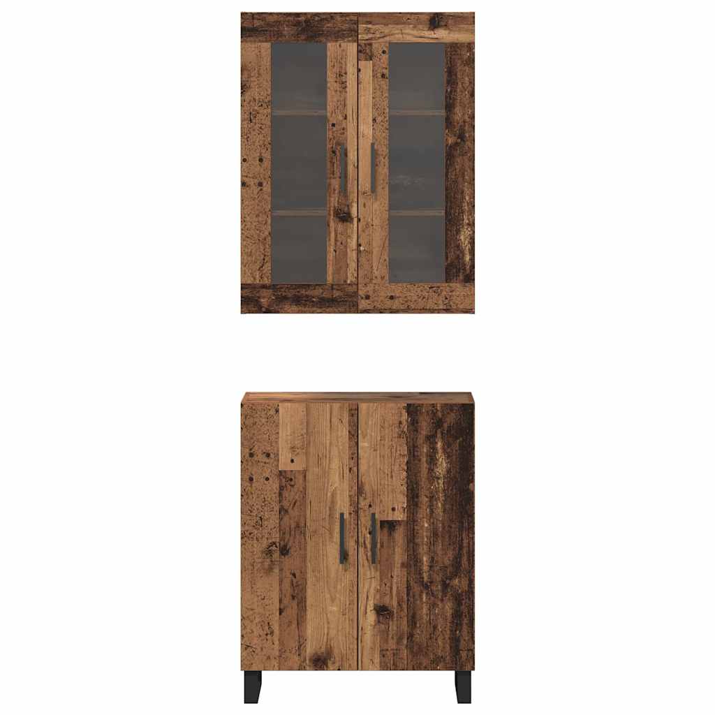 Hoge kast 2 pcs Oud hout Bewerkt hout is nu te koop bij PeponiXL, paradijselijk wonen!
