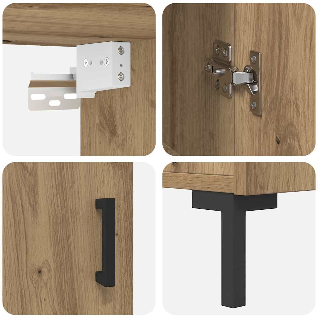 Highboard artisanaal eikenkleurig 69,5 x 34 x 180 cm is nu te koop bij PeponiXL, paradijselijk wonen!