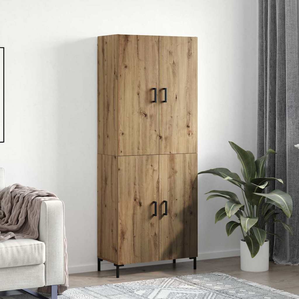 Highboard artisanaal eikenkleurig 69,5 x 34 x 180 cm is nu te koop bij PeponiXL, paradijselijk wonen!